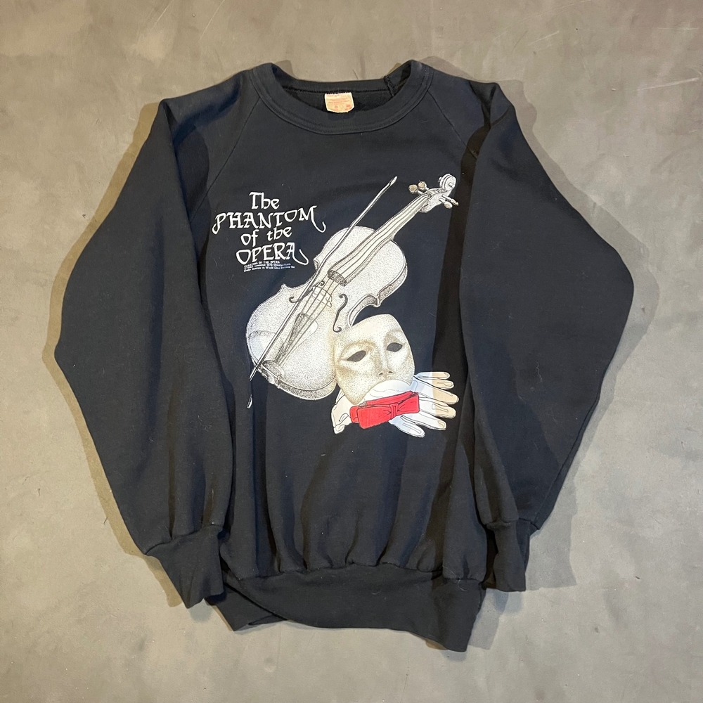 Vintage 80s 70s Phantom of the Opera Sweatshirt Black Adult Size Medium RARE